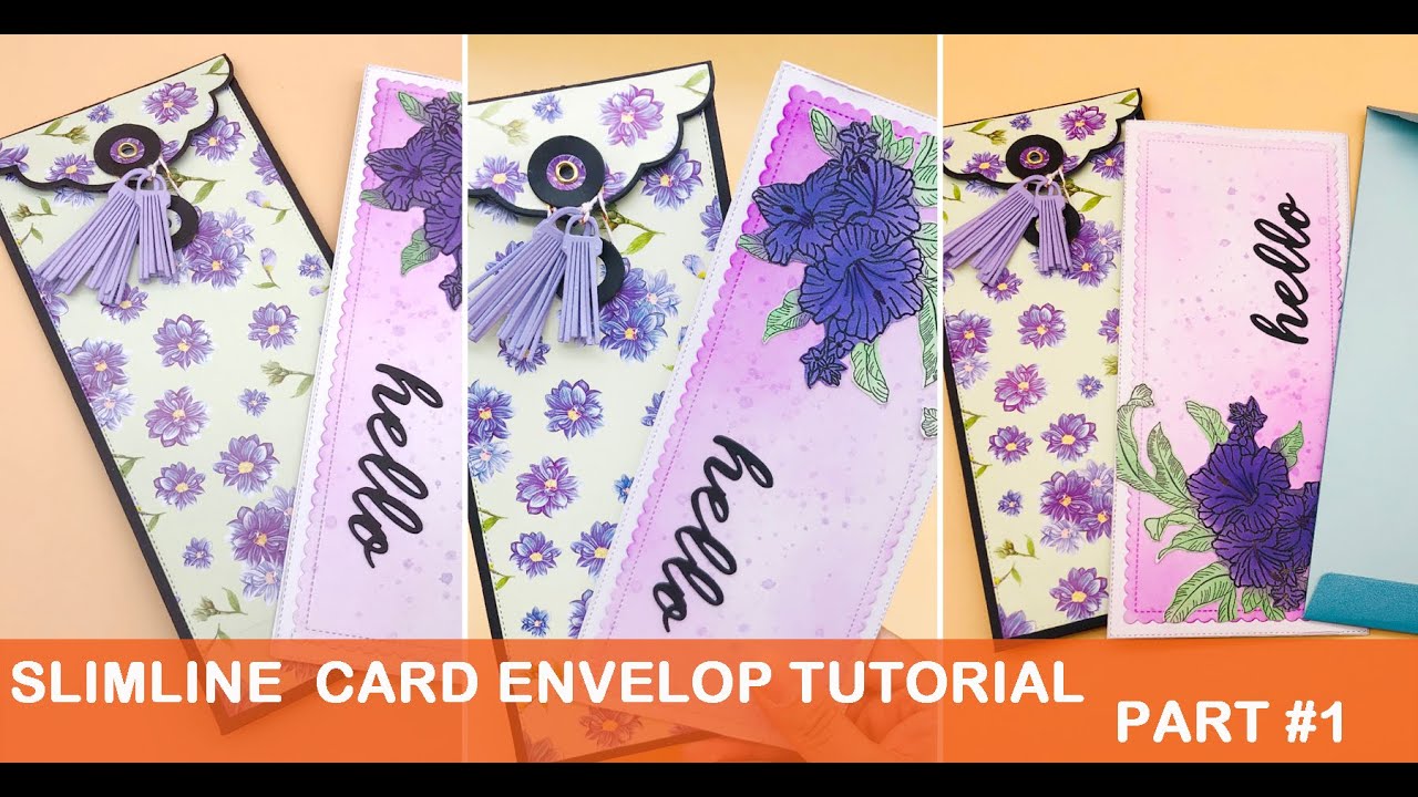 Step by Step Tutorail: POPULAR SLIMLINE CARD ENVELOPE  #tutorial #slimline card (20070801)