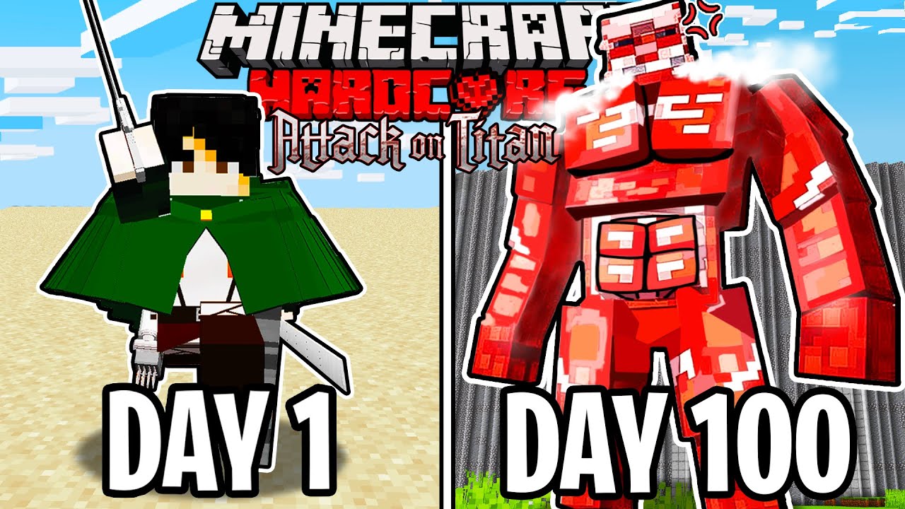 I Survived 100 Days as the COLOSSAL TITAN in Minecraft...