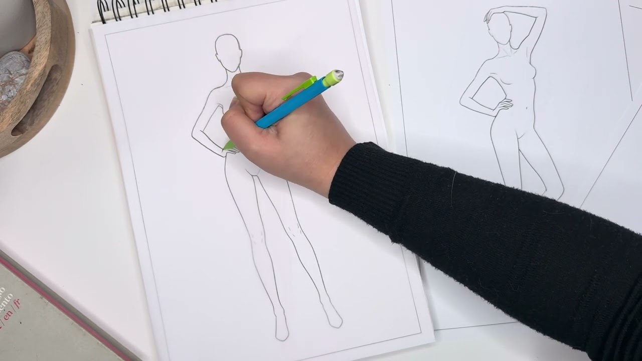 أسهل طريقة لتعلم رسم الأزياء للمبتدئين #رسم_ازياء 