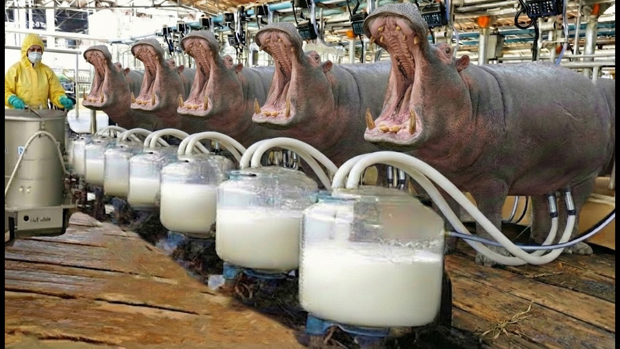 Inside the Hippo Cheese Factory – How Million-Dollar Hippo Milk Cheese is Made (Full Process)