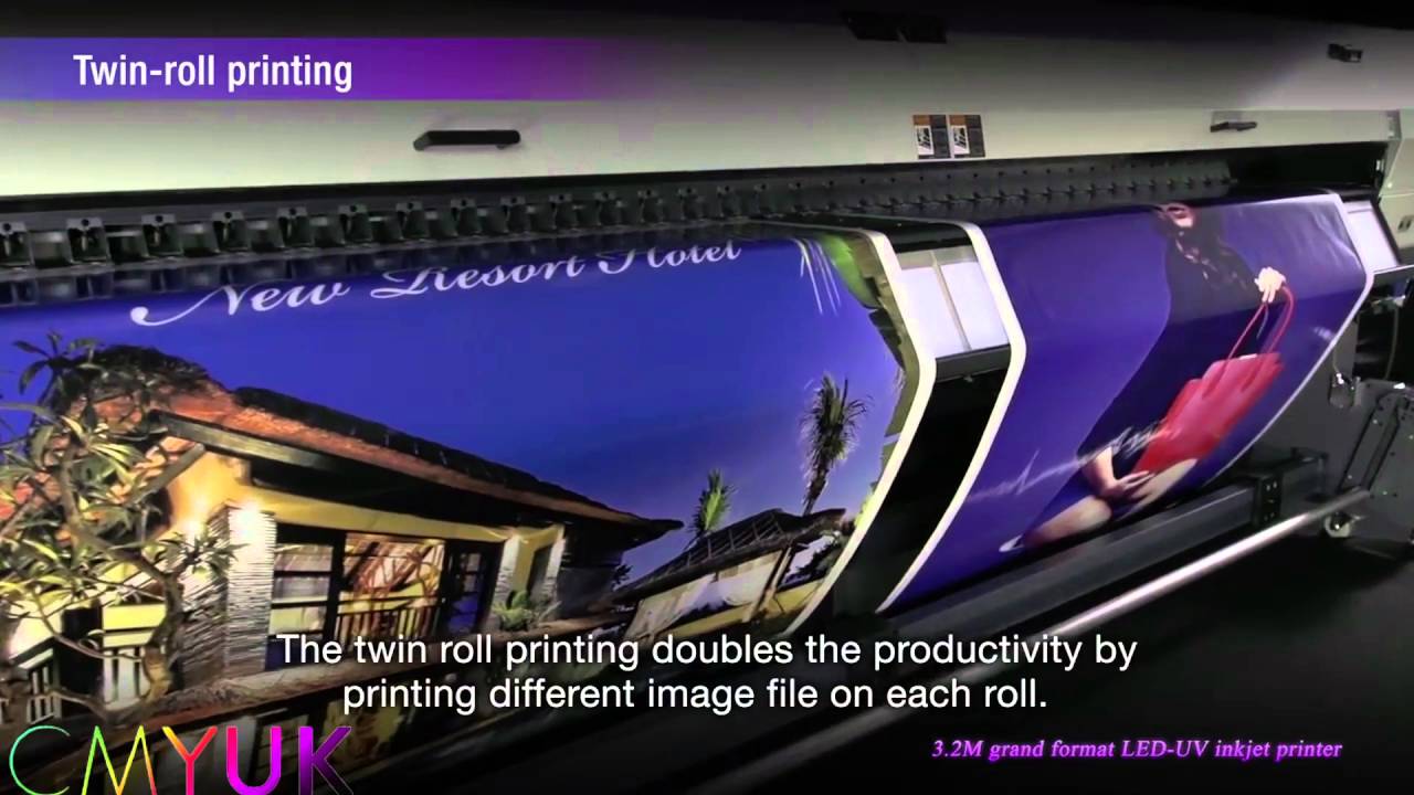 Watch the NEW Mimaki UJV55-320 3.2m LED UV roll to roll printer