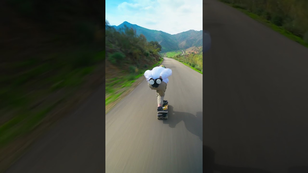 PowerSlide at 85km/h on a skateboard !  #downhill #speed #skateboarding #longboard #crash