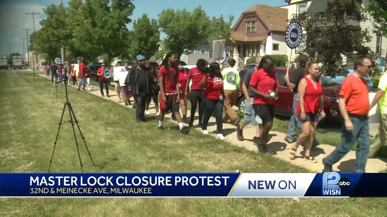 Union workers rally outside Master Lock to keep Milwaukee plant open