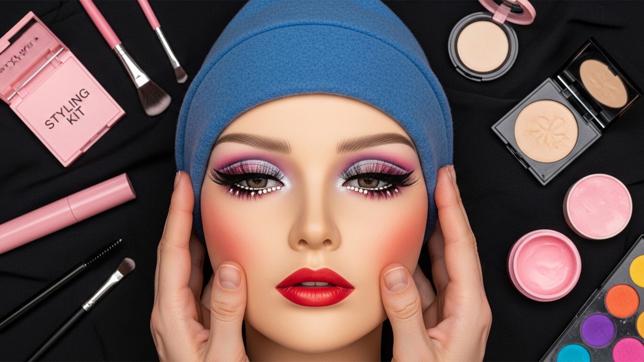 ASMR How to Makeup on Mannequin | دليل خطوة بخطوة لوضع مكياج خفيف للمبتدئين