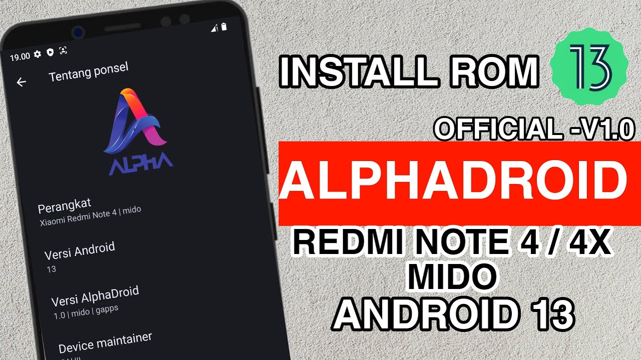 AlphaDroid 1.0 Official | Redmi Note 4 / 4X | Android 13 | Full Detailed Installation | Smooth Rom