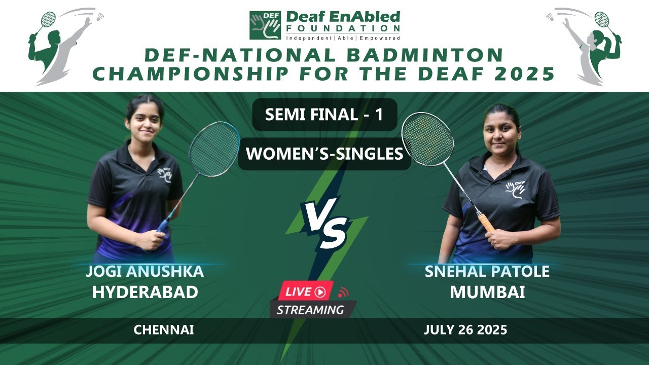 WOMEN'S SINGLES SEMI-FINAL -1 || DEF NATIONAL BADMINTON CHAMPIONSHIP FOR THE DEAF