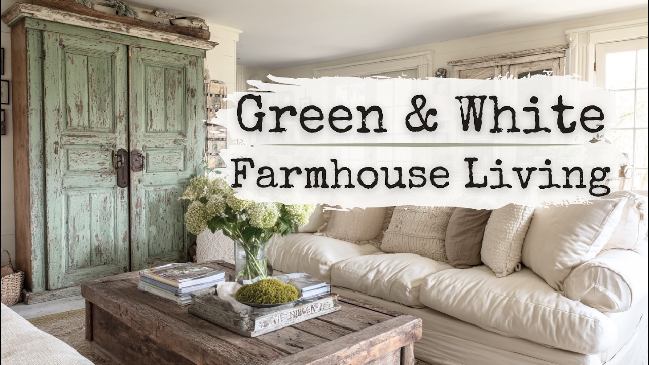 Green & White Farmhouse Cottage Interiors | Soft French Country Touches (58 Minutes)