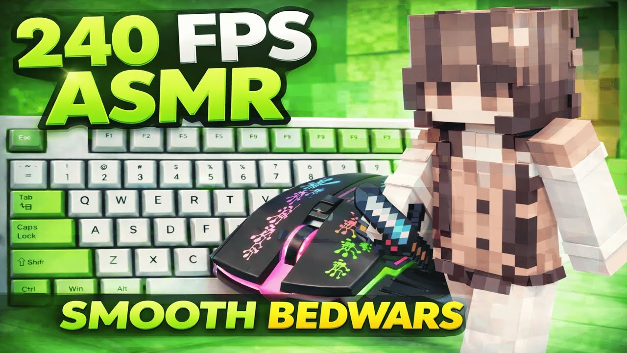[240 FPS] Keyboard and Mouse Sounds ASMR || PikaNetwork Bedwars #4