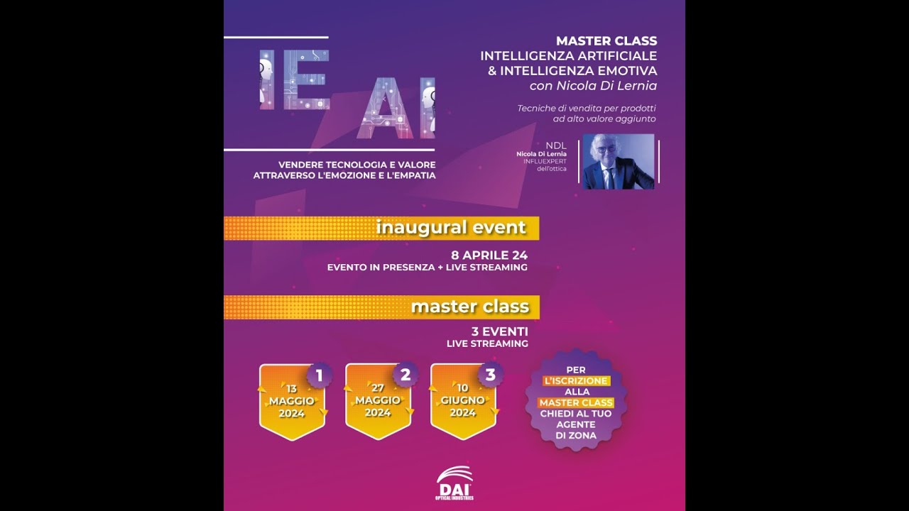 MASTER CLASS Intelligenza Artificiale & Intelligenza Emotiva