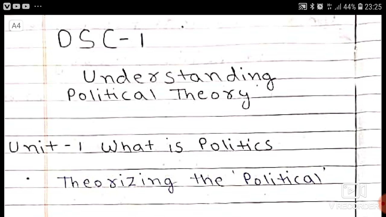 B.A Hons Political Science 1st semester syllabus DSC-1 Understanding Political Theory #viral