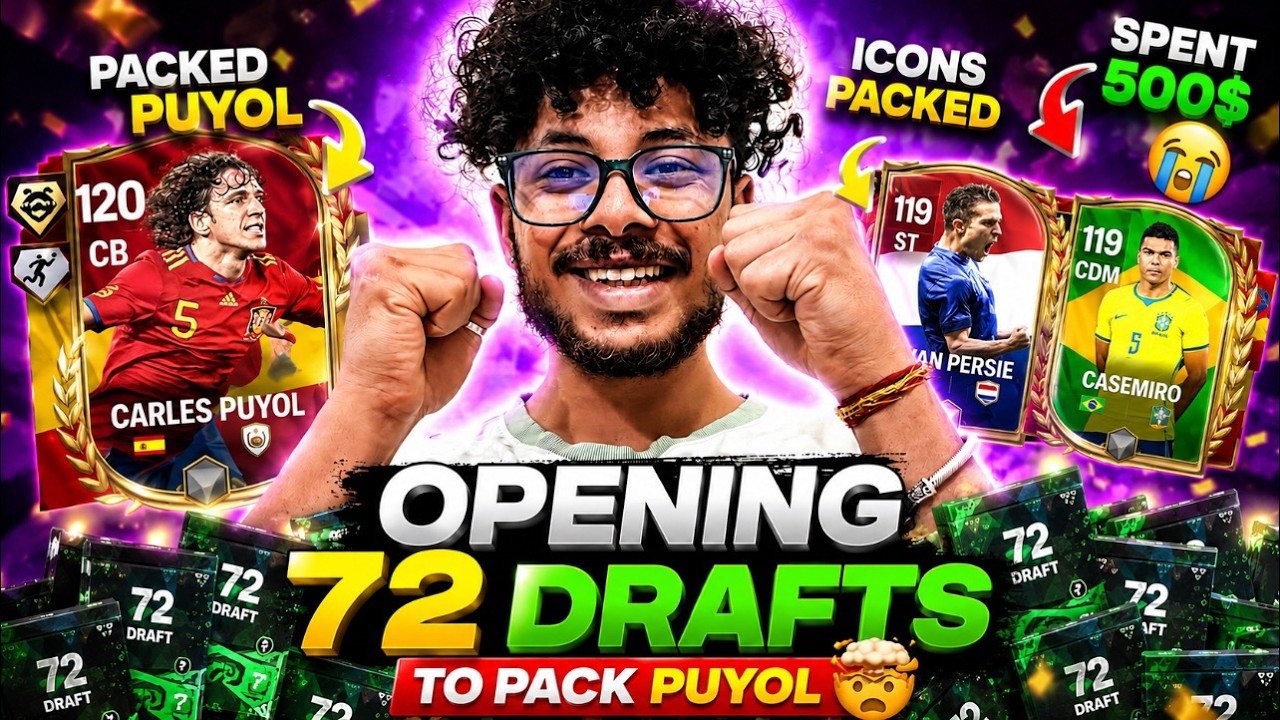 I SPENT 500$ TO PACK PUYOL 😱 OPENING 69 DRAFTS 🤯 HOW MANY ICONS DID I GET 👀