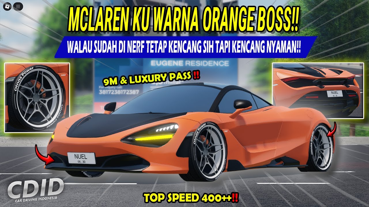 MCLAREN LU WARNA APA BOSS?? FULL REVIEW MCSENA 720S KENCANG BANGET!! - Car Driving Indonesia Roblox