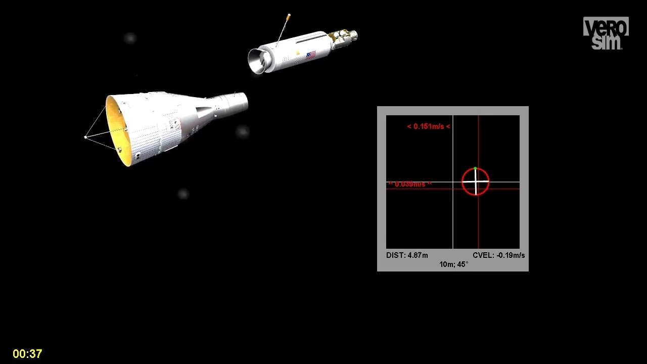 VEROSIM simulation of Agena Gemini docking controlled by the DSpace Scalexio