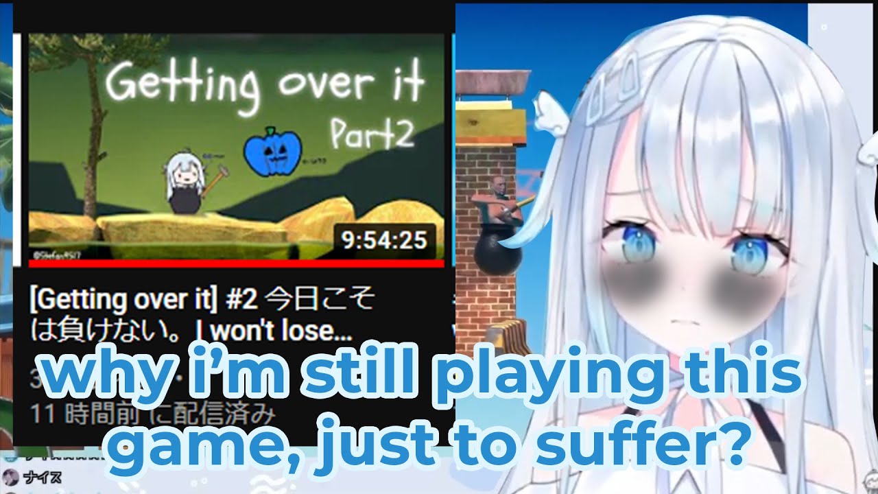 Amatsuka Uto streaming Getting Over It for straight 9 hours  【EN SUB】