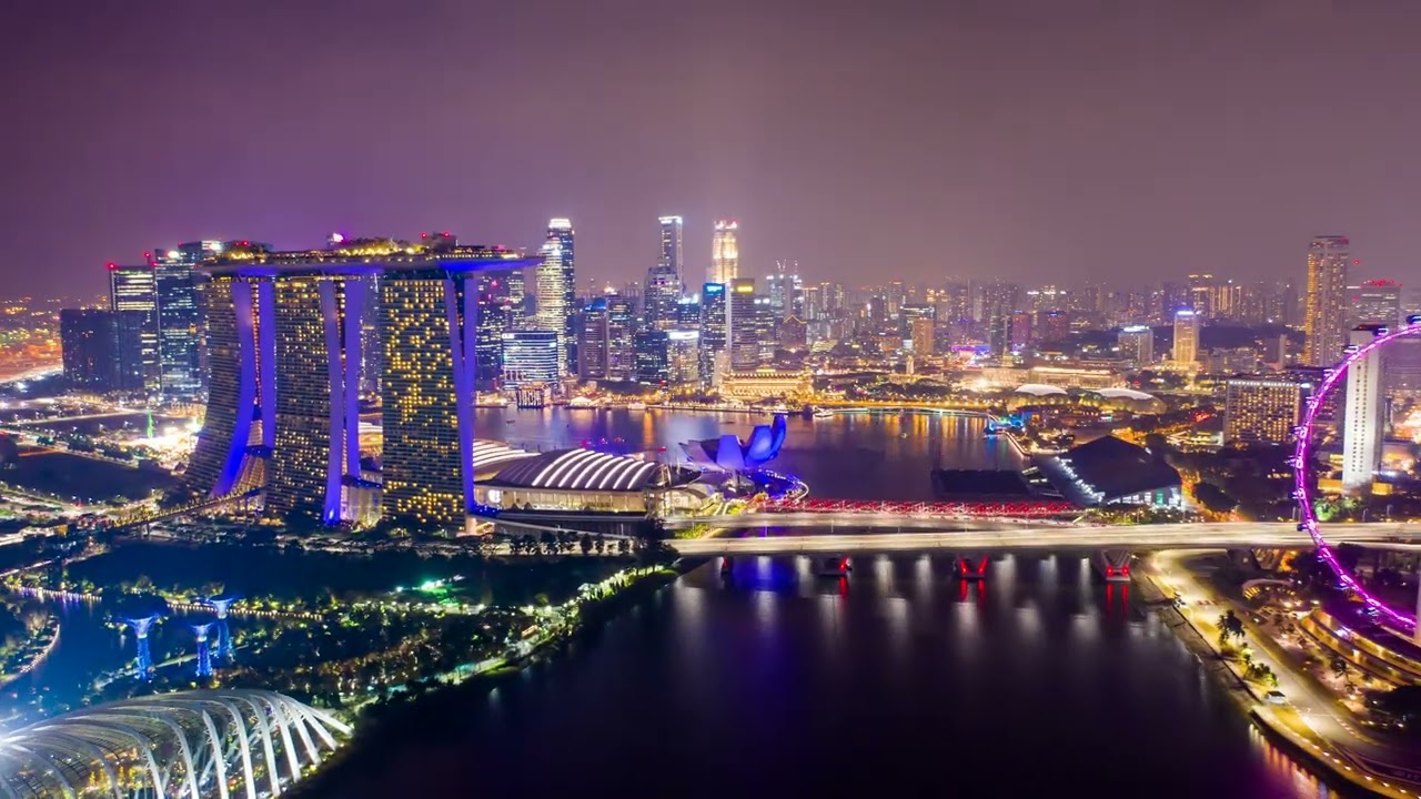 Aerial View Hyperlapse - 4K Singapore City Skyline | Free StockFootage Download