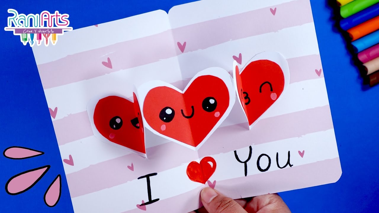 Haz una TARJETA POP UP de CORAZÓN - DIY - tarjetas de amor y amistad