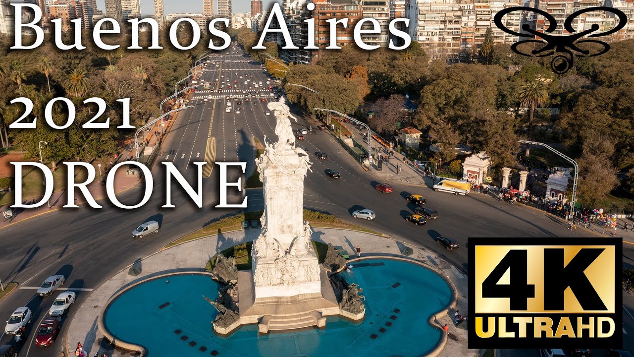 Buenos Aires Argentina Drone (Planetario - Rosedal - Plaza San Martin - Obelisco) 4K UltraHD