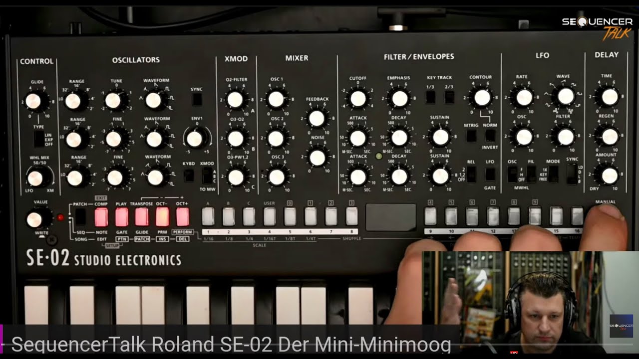 Roland SE-02 Mini-Minimoog, Synthesizer Boutique SequencerTalk Monolog Studio Electronics