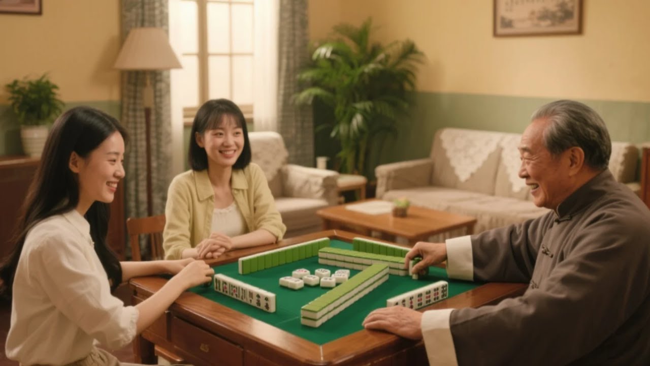 大爷VS麻将三姐妹，吹嘘三十年牌技，被十三幺绝杀到戴