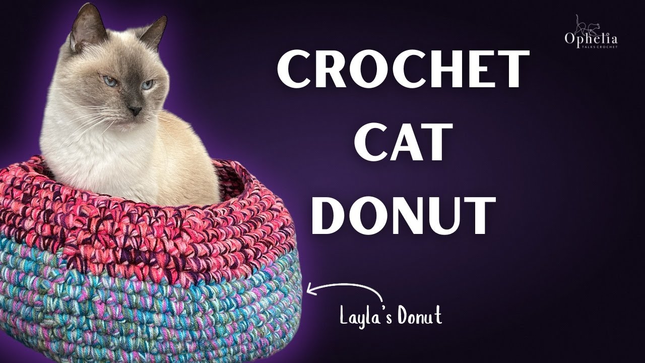 crochet scrap yarn project // Crochet Cat Donut // Ophelia Talks Crochet