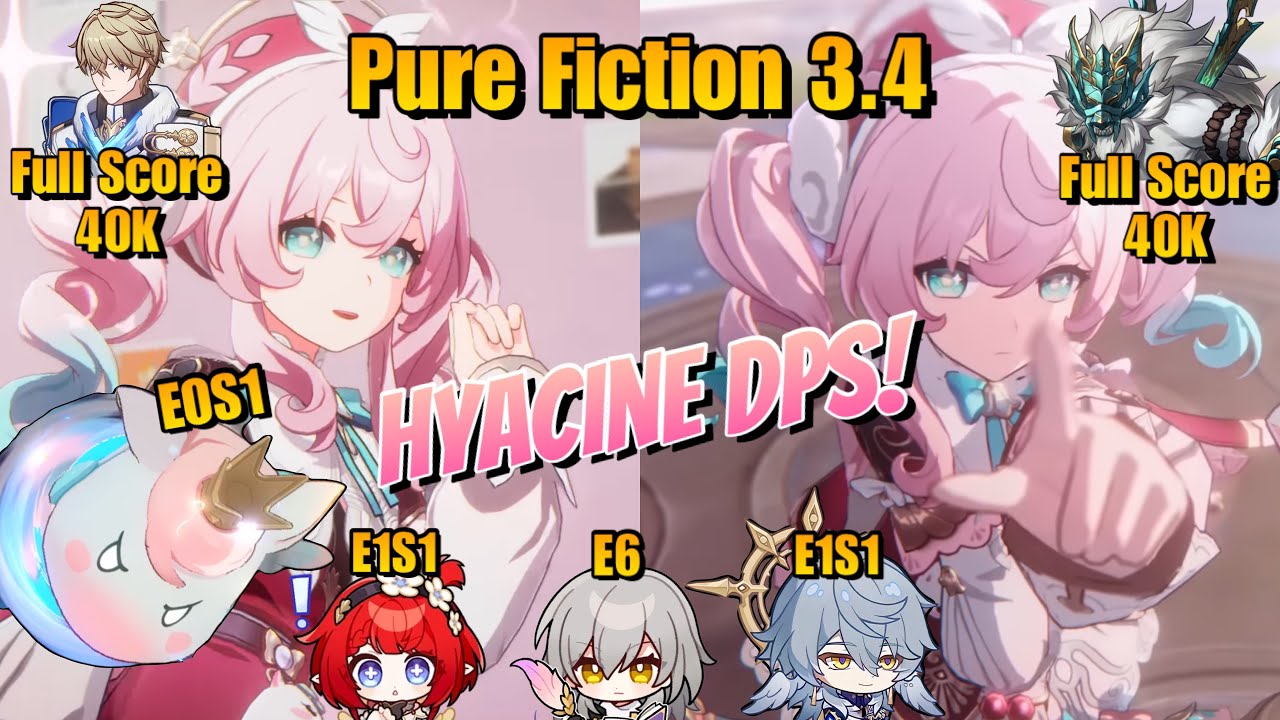 Honkai: Star Rail / Pure Fiction 3.4 E0S1 Hyacine DPS! Full Score