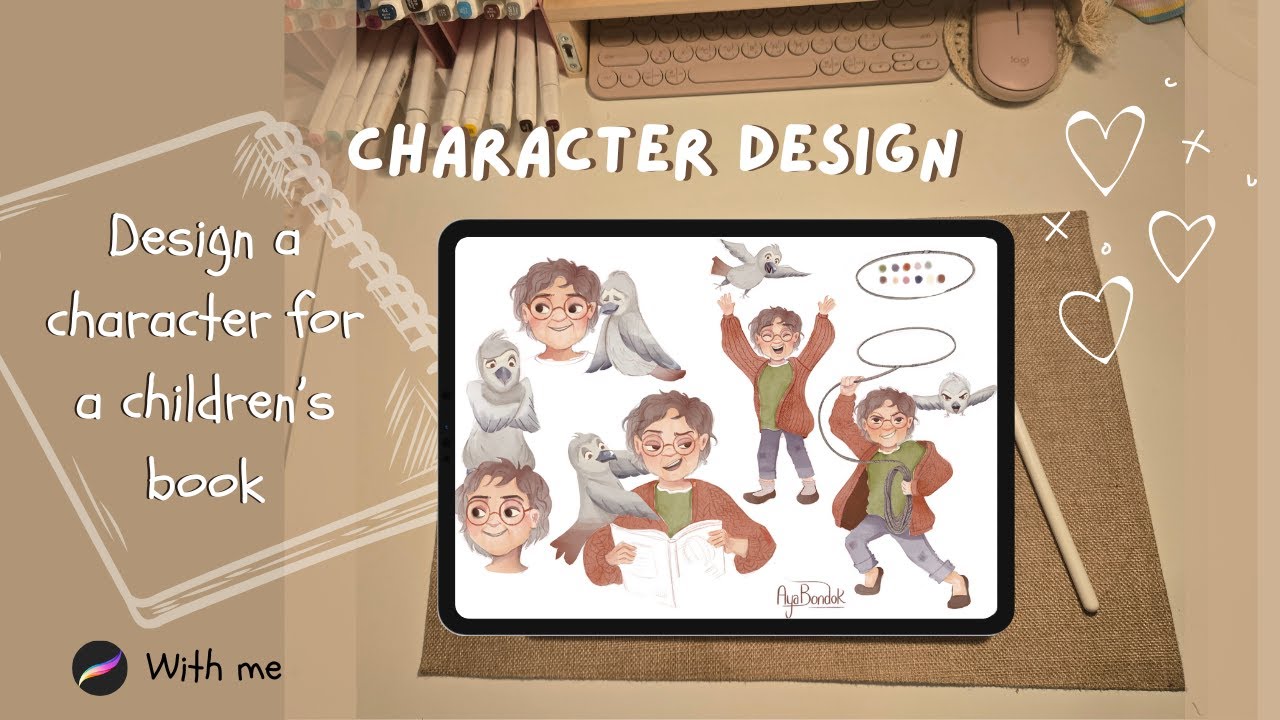 Design a character with me for a children's book| Draw with me on Procreate on ipad