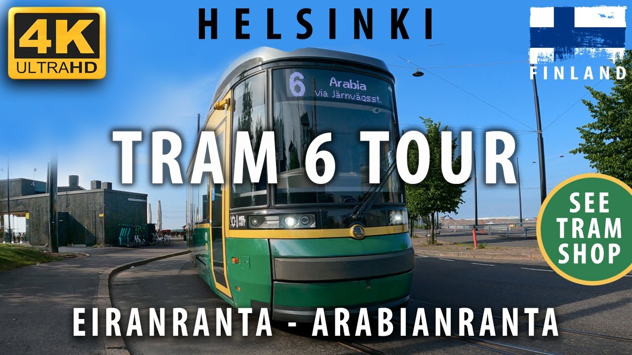 🇫🇮 Spora Helsinki - Join TRAM 6 for an Interesting Rear Window Tour Eira-Arabia. Finland 4K Movie