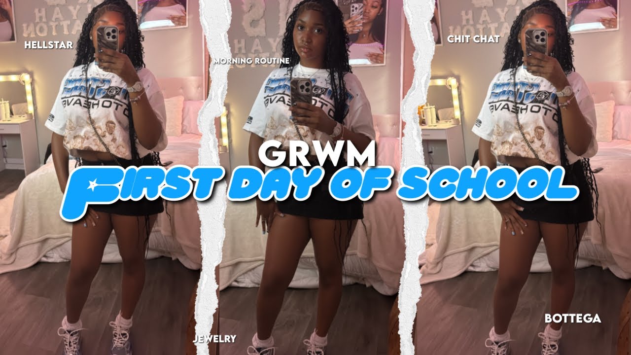 GRWM First day of school *2025 edition* | skincare,outfit,shower routine,chitchat ￼￼&￼ Etc