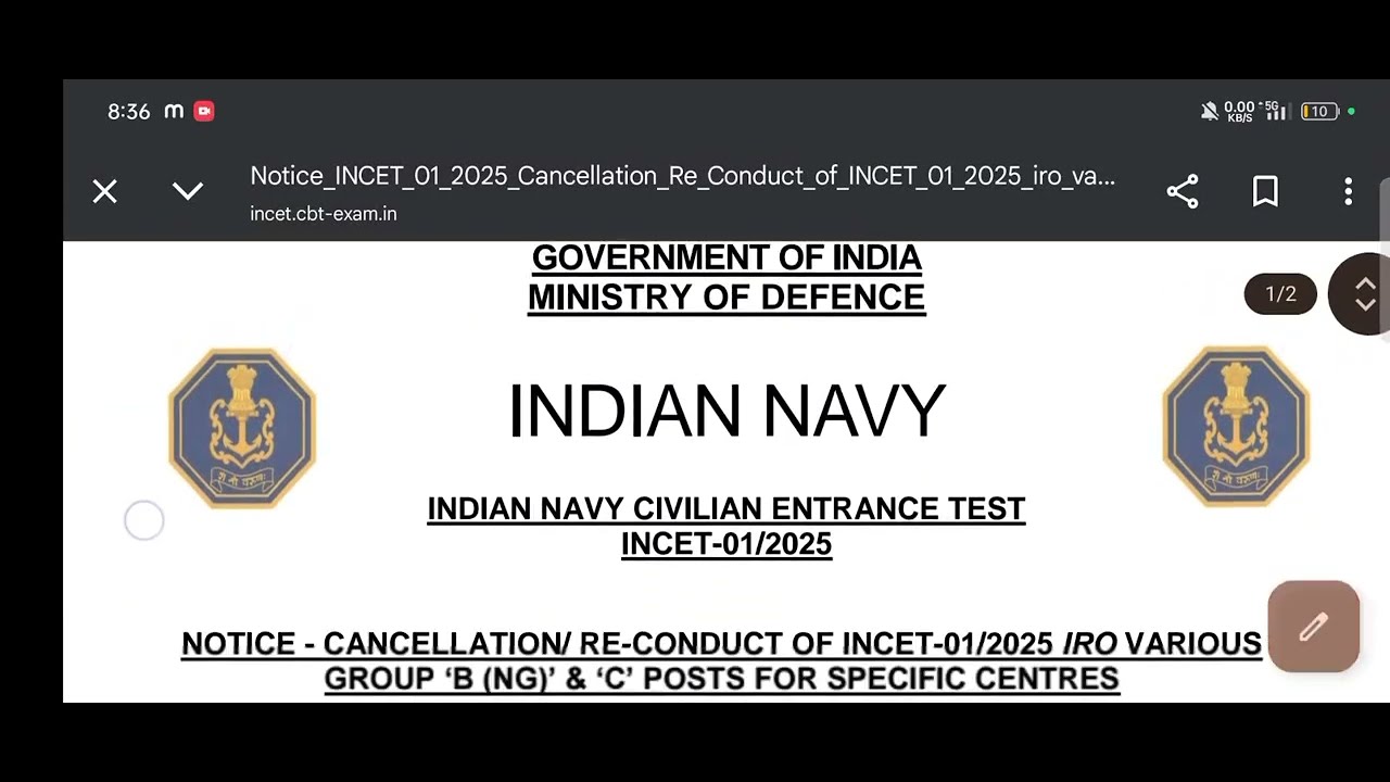 Indian nevy civilian ansherkey out update slot centre code and All tread cut off 😞😞
