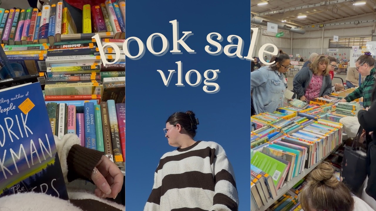 i woke up at 4am to go to a HUGE used book sale || bria isabel