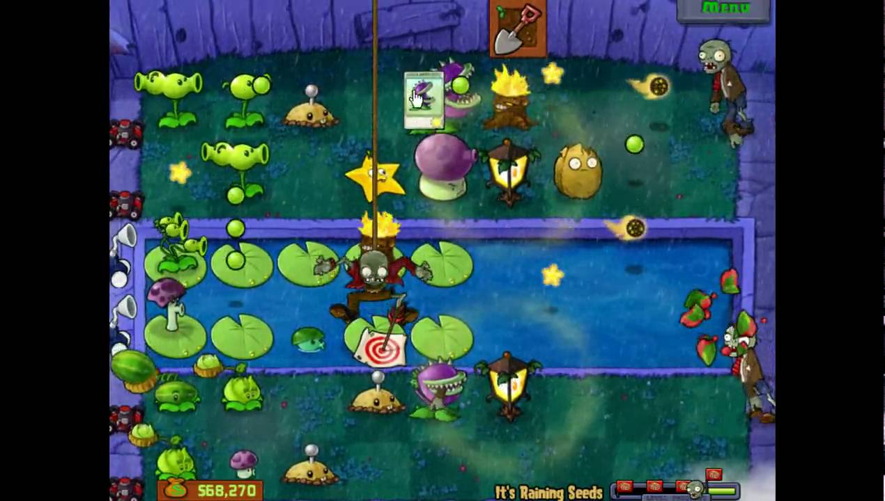 Plants Vs Zombies - Minigame It´s Raining Seeds
