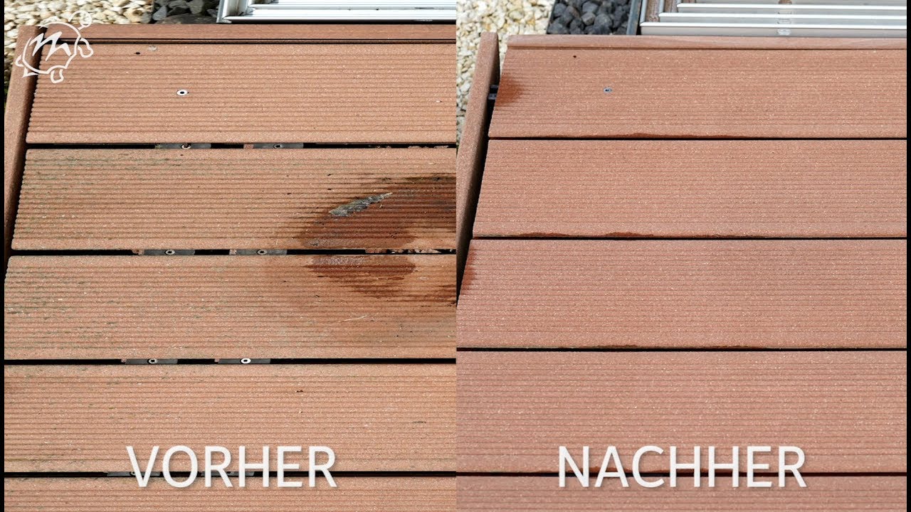 Reinigung einer megawood&reg; Terrasse