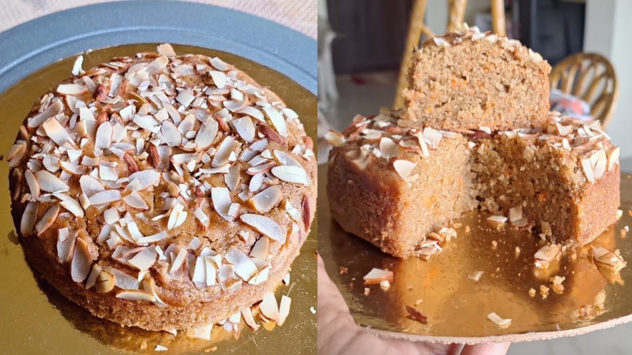 No Maida | No Sugar | No Eggs | No Oven | Healthy Jowar Carrot Cake On Gas Stove @VeenasCookingWorld