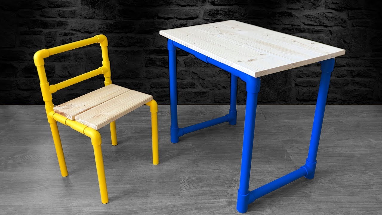 Cómo Hacer una Mesa y una Silla de PVC y MADERA | Escritorio Para Niños