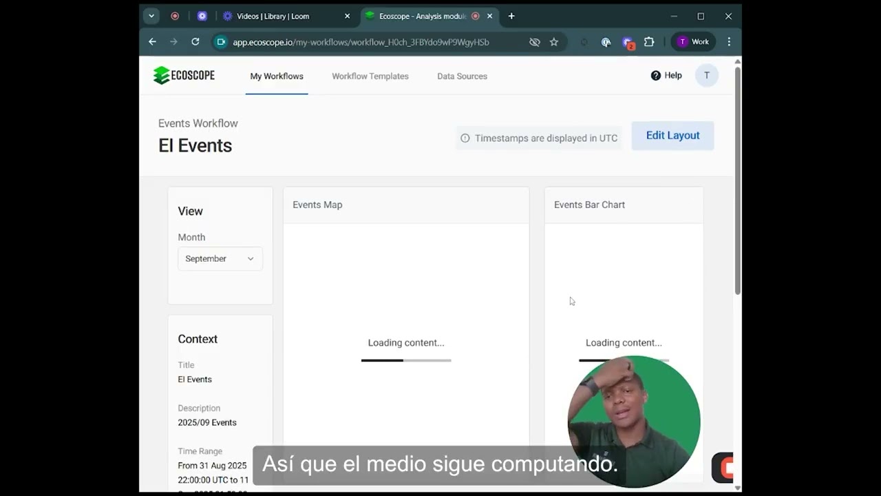 Guía del flujo de trabajo de eventos en Ecoscope