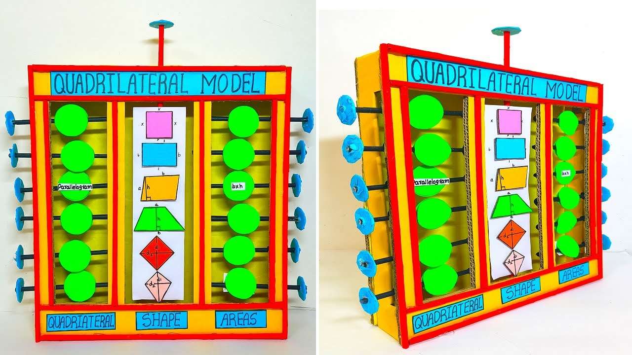 quadrilateral maths working model - tlm | craftpiller @howtofunda - class 9 | class 10