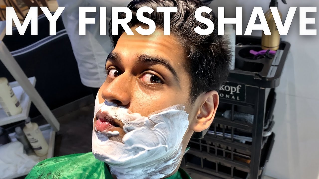 21 year old boy gets his first shave
