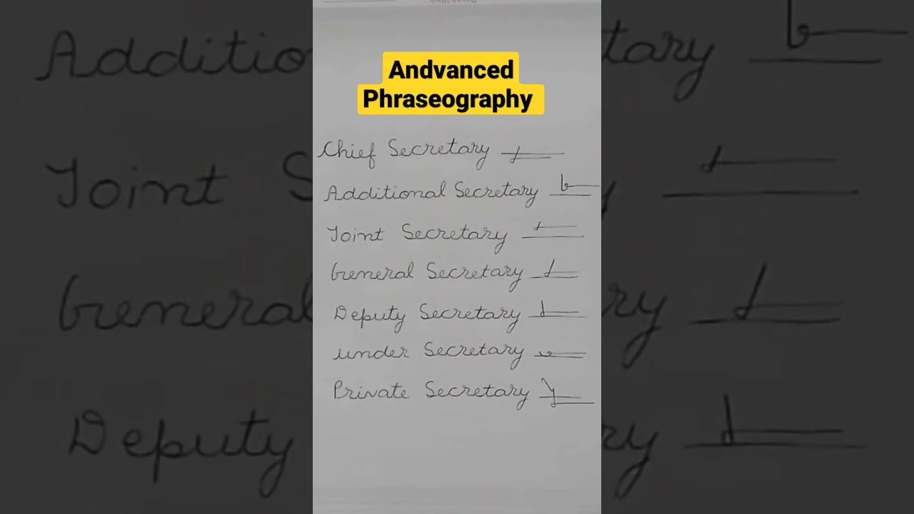 Advanced Phraseography Outlines # Shorthand Outlines #