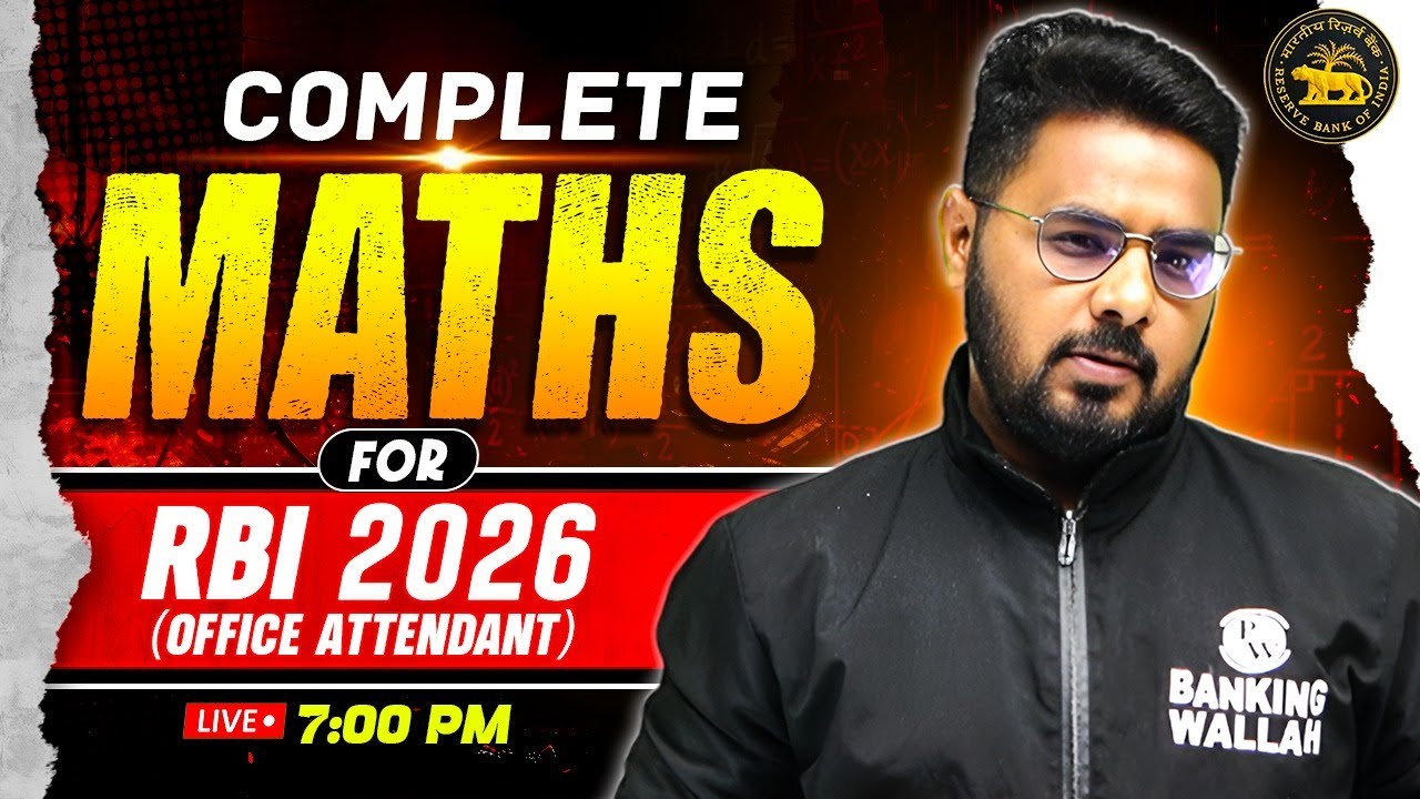 RBI Office Attendant Quant 2026 | Complete Maths for RBI Office Attendant | by Sumit Sir