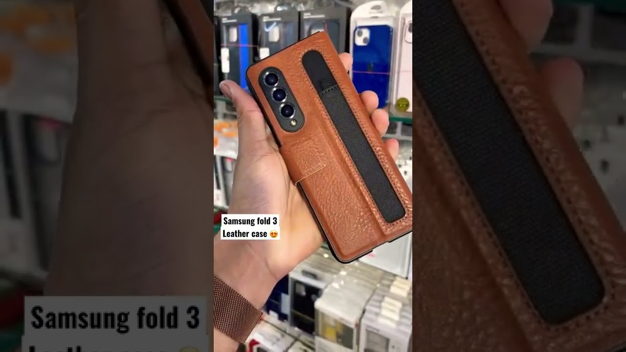 Samsung Galaxy z fold 3 Easily foldable with pen 🖊 pocket flip leather case🤩 #samsungfold3 #viral