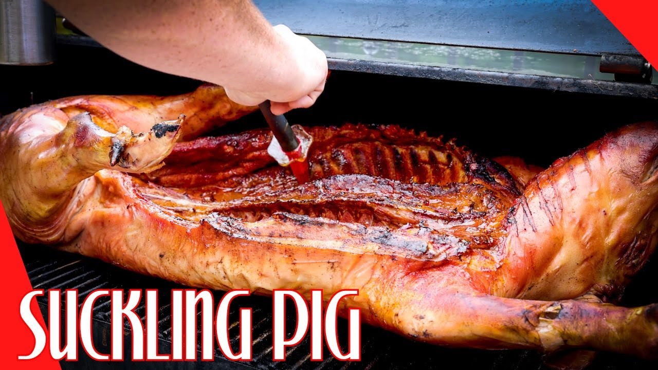 Smoke A Suckling Pig  In The Backyard On A Pellet Smoker