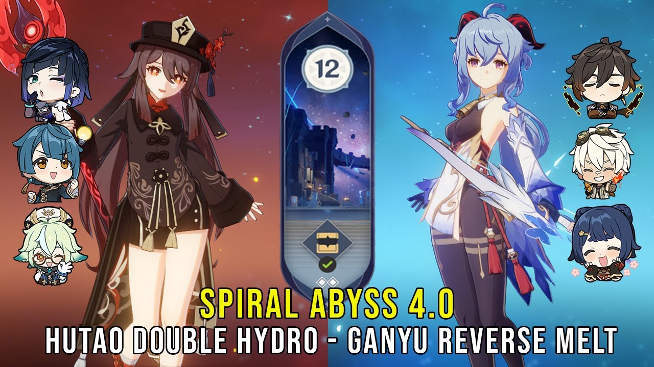C1 Hutao Double Hydro and C0 Ganyu Reverse Melt - Genshin Impact Abyss 4.0 - Floor 12 9 Stars