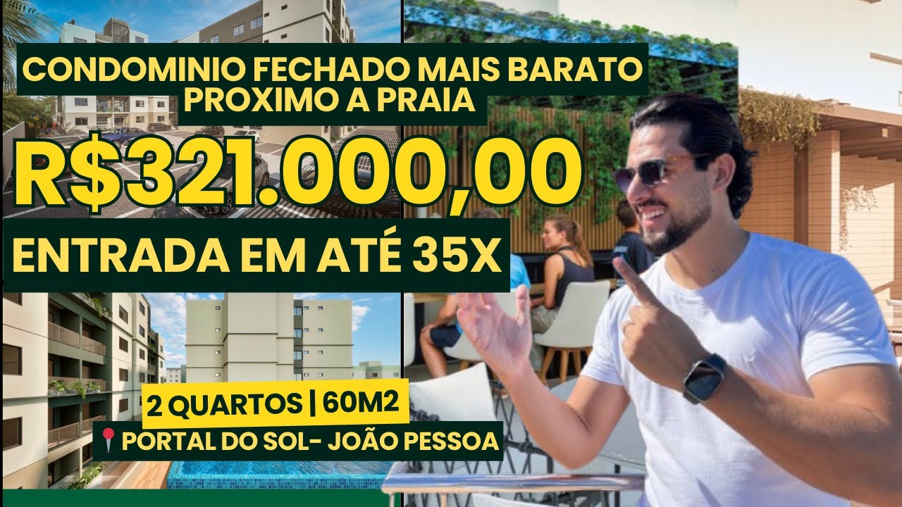 😱R$321.000,00😱 ENTRADA EM ATÉ 35X  CONDOMÍNIO FECHADO PRÓXIMO A PRAIA DE CABO BRANCO-JOÃO PESSOA
