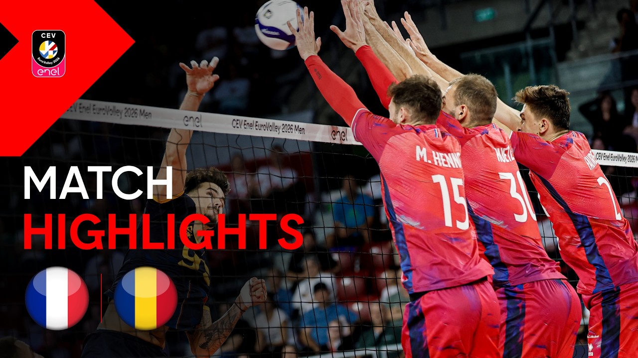 Highlights | France vs. Romania | CEV Enel EuroVolley 2026 Men | Quarter-Final