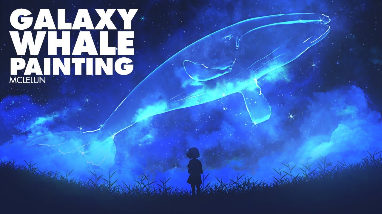 Photoshop Painting - Galaxy Whale In Starry Night