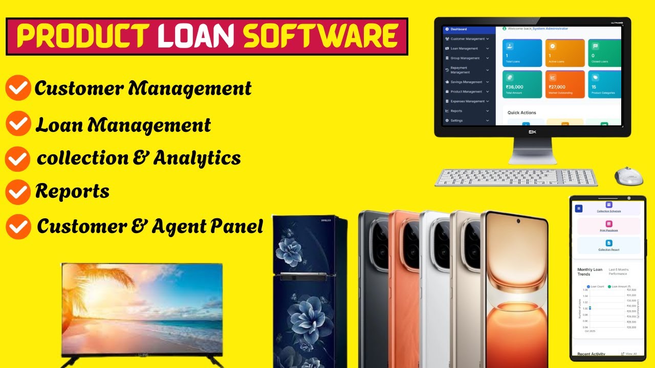 Products Loan Management Software Full Demo 2025 | Customer, Loan, EMI, Collection, Reports