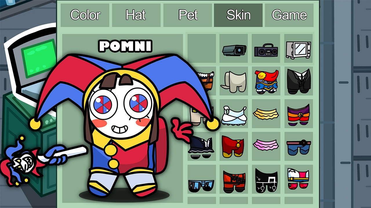 Pomni (amazing digital circus) in Among Us ◉ funny animation - 1000 iQ impostor