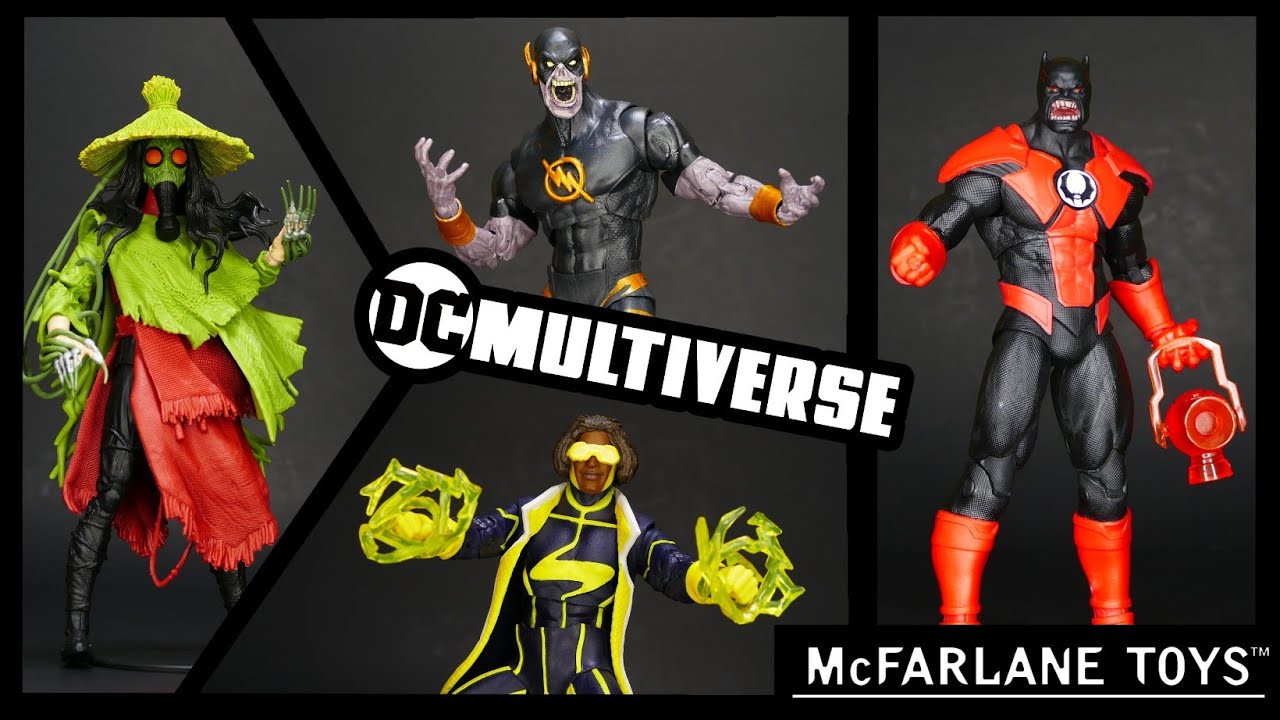 McFarlane DC Multiverse Batrocitus, Static Shock, Speedmetal Dark Flash, and Fear State Scarecrow
