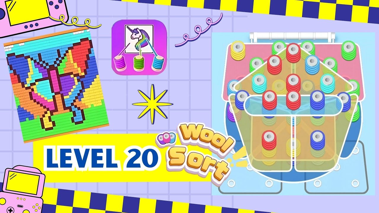 Wool Sort Gameplay | Level 20 | Relaxing Color Sorting Game for Mobile