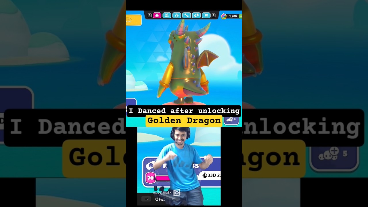 I danced after unlocking Golden Dragon In fall Guys #shorts #fallguys  #youtubeshorts #fallguyslive